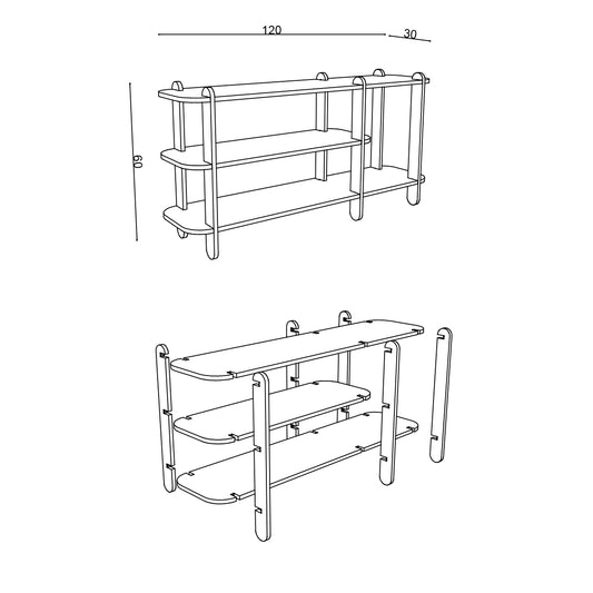 Rack TV de Madera 120 cm – Modular y Fácil de Armar