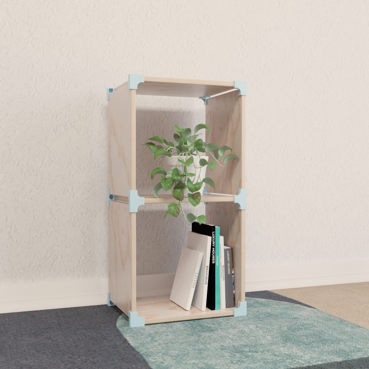 Cubo 2x1 de Madera Modular – Repisa Organizadora