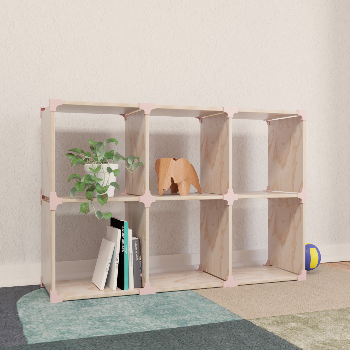 Cubo 2x3 de Madera Modular – Estantería Versátil