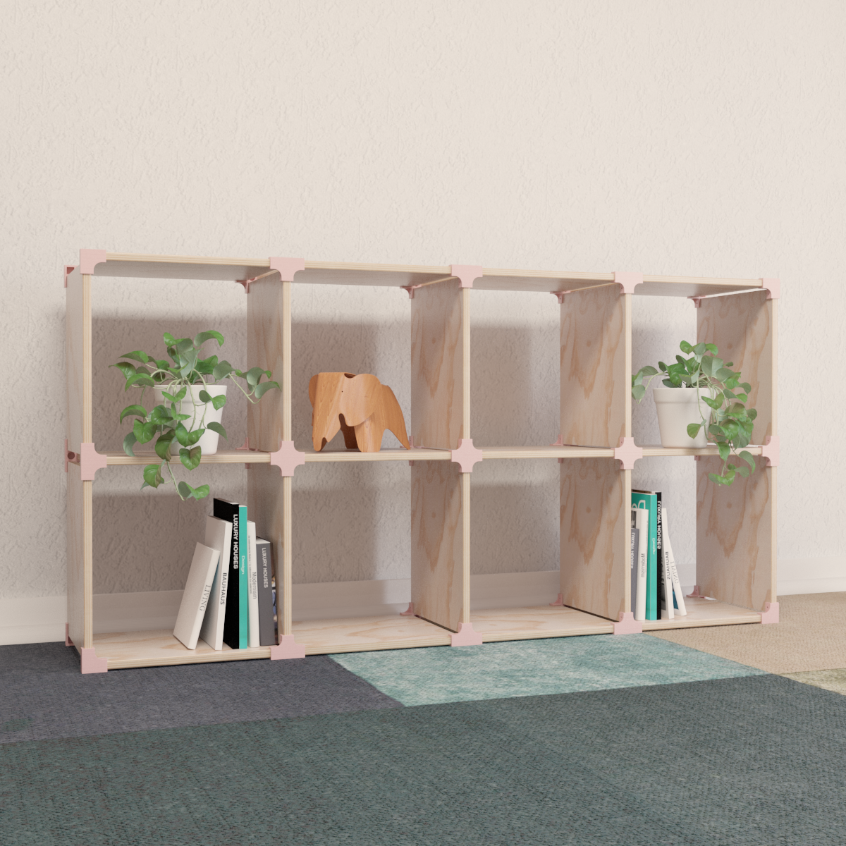 Cubo 2x4 de Madera Modular – Repisa Organizadora