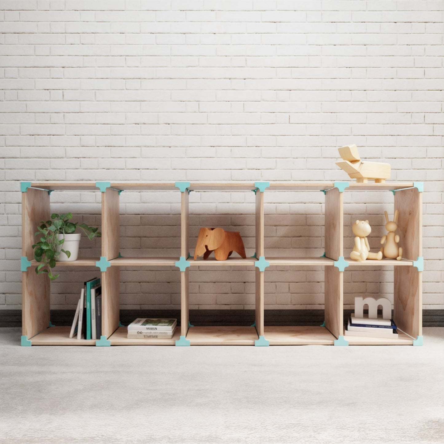 Cubo 2x5 de Madera Modular – Estantería Grande