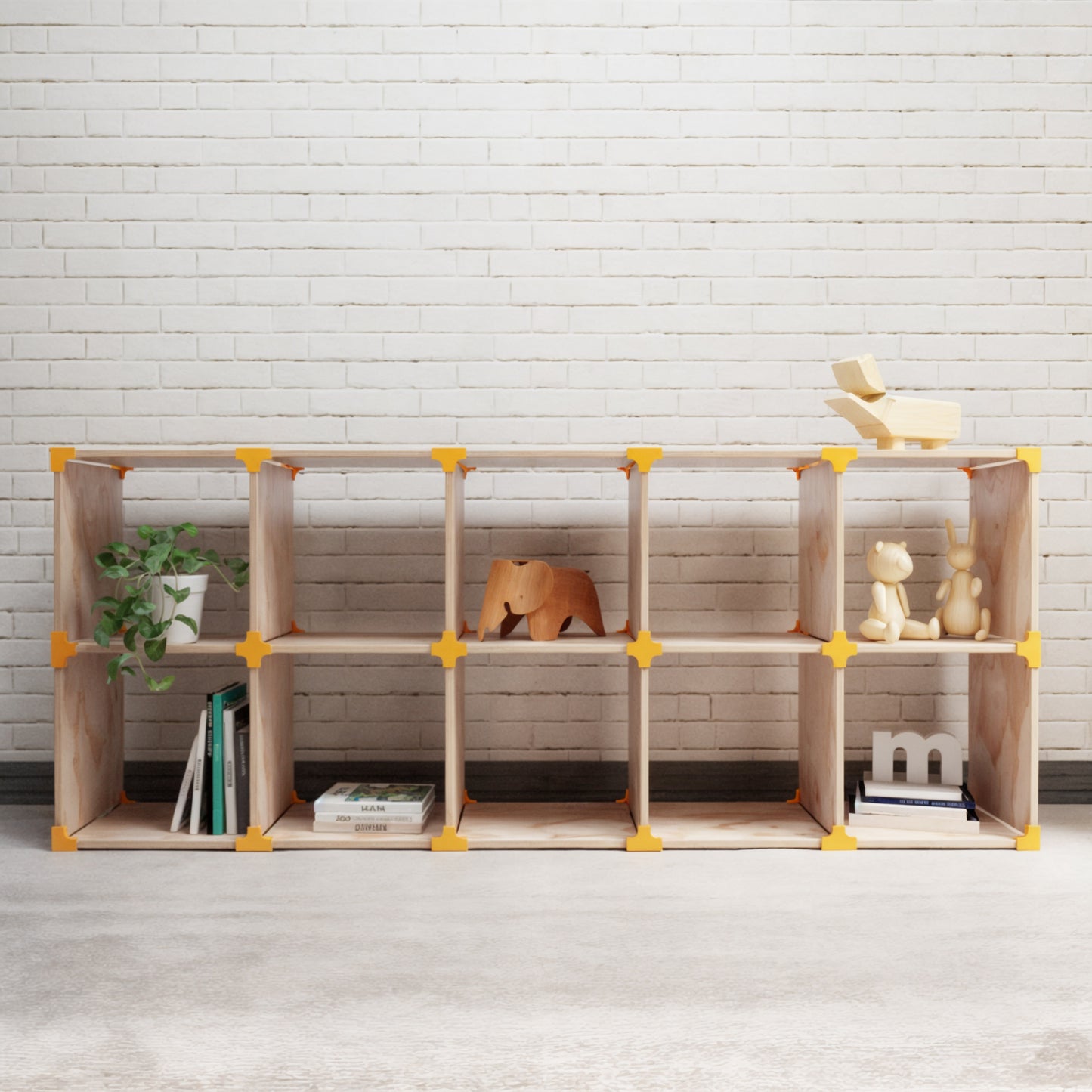 Cubo 2x5 de Madera Modular – Estantería Grande