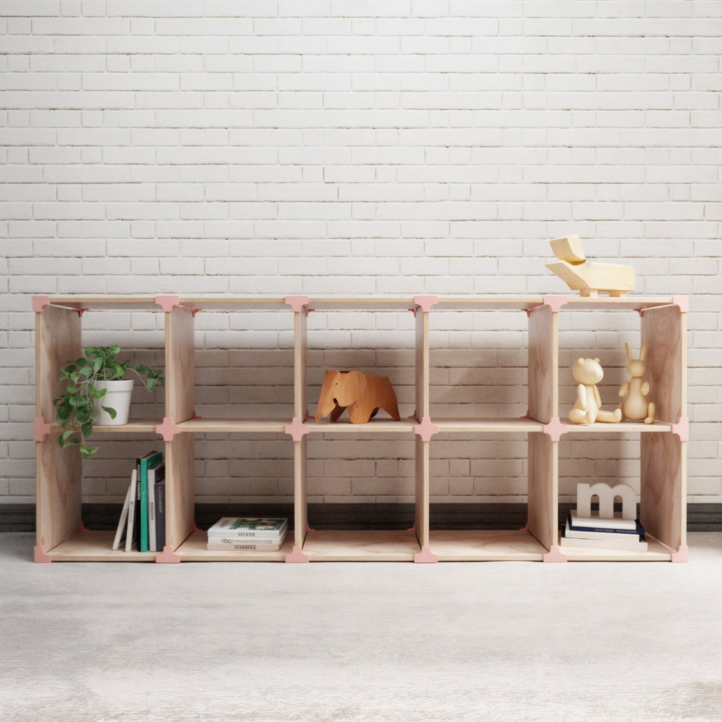 Cubo 2x5 de Madera Modular – Estantería Grande