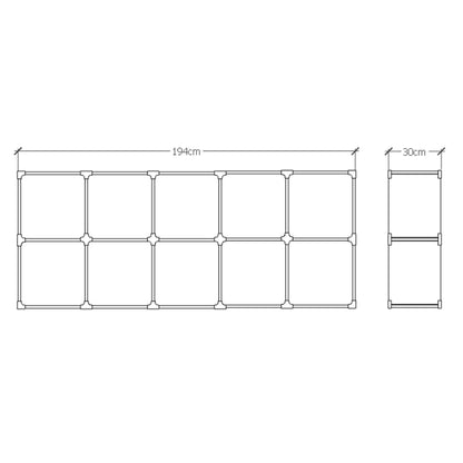 Cubo 2x5 de Madera Modular – Estantería Grande