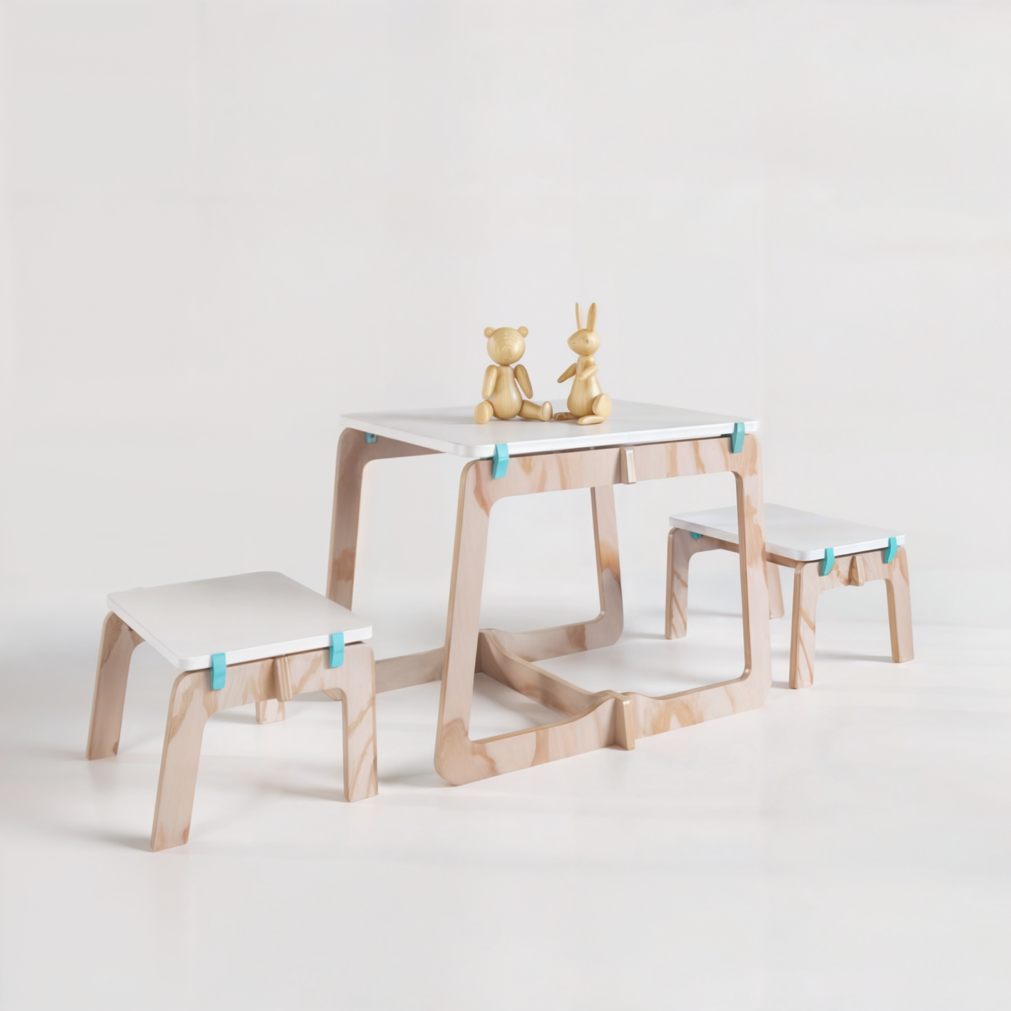 Mesa con dos banquetas