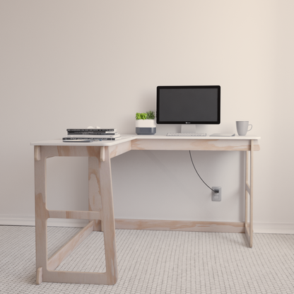 Escritorio en L modular de madera – Home Office fácil de armar