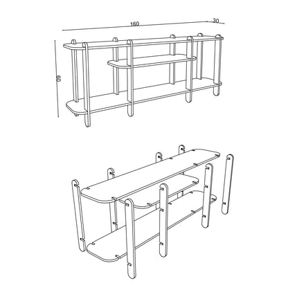 RACK TV de Madera 150cm