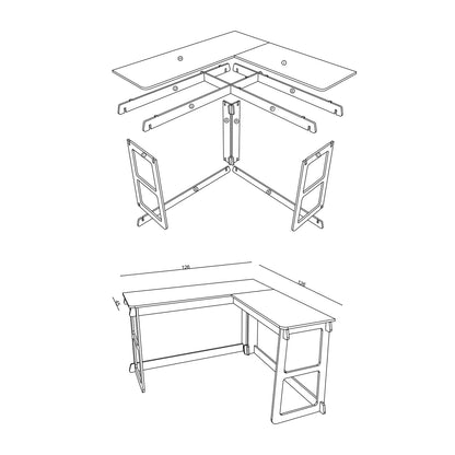 Escritorio en L modular de madera – Home Office fácil de armar